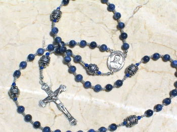 Sodalite and Lapis Lazuli Saint Ignatius Beaded Rosary
