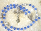 Blue Crackle Glass Rosary