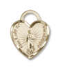 14 Karat Gold Our Lady of Guadalupe Heart Medal 